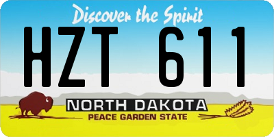 ND license plate HZT611