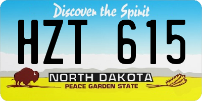 ND license plate HZT615