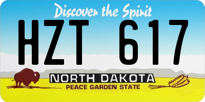 ND license plate HZT617