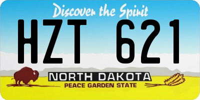 ND license plate HZT621