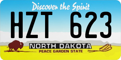 ND license plate HZT623