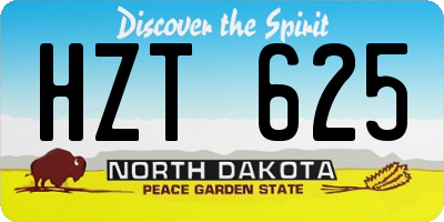 ND license plate HZT625