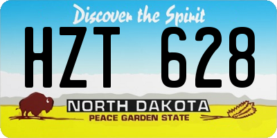 ND license plate HZT628