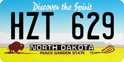 ND license plate HZT629