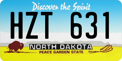 ND license plate HZT631