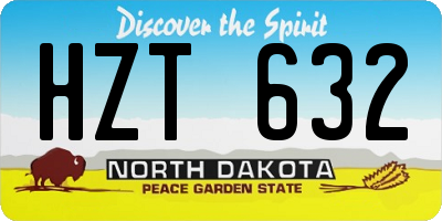 ND license plate HZT632
