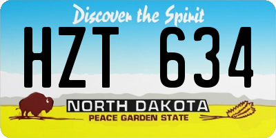 ND license plate HZT634