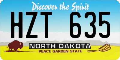 ND license plate HZT635