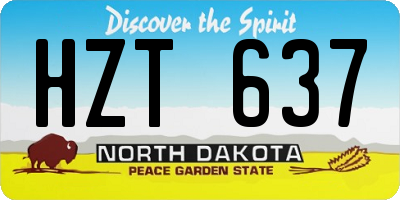 ND license plate HZT637