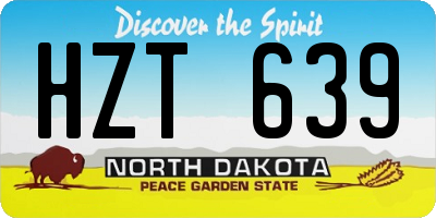 ND license plate HZT639