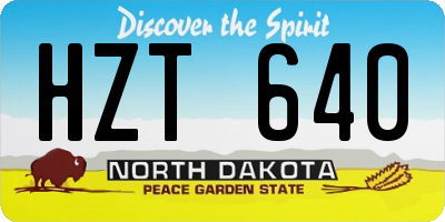 ND license plate HZT640