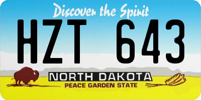 ND license plate HZT643