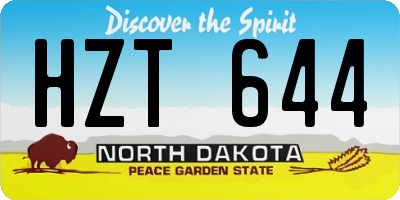 ND license plate HZT644