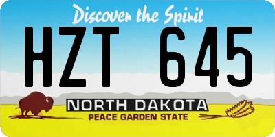 ND license plate HZT645