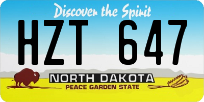 ND license plate HZT647