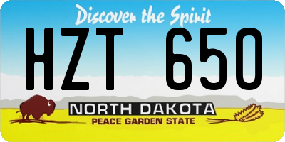 ND license plate HZT650