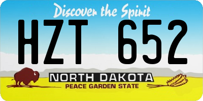ND license plate HZT652