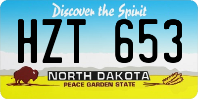 ND license plate HZT653