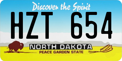 ND license plate HZT654