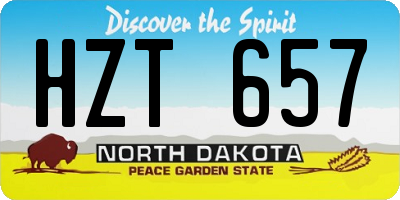 ND license plate HZT657