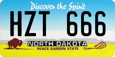 ND license plate HZT666