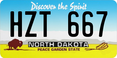 ND license plate HZT667