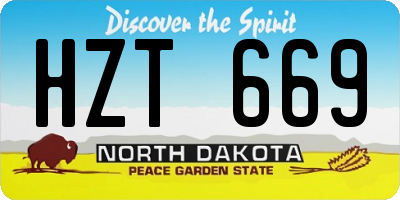 ND license plate HZT669