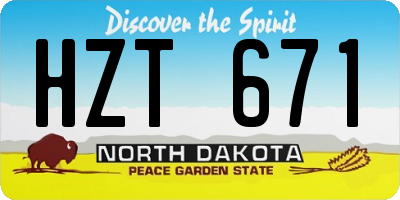 ND license plate HZT671