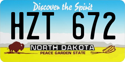 ND license plate HZT672