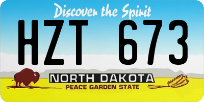 ND license plate HZT673