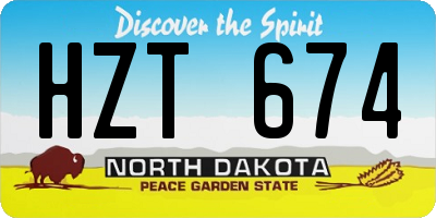 ND license plate HZT674