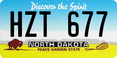 ND license plate HZT677