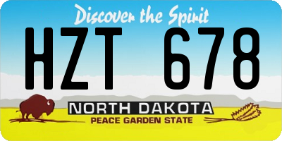 ND license plate HZT678