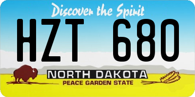 ND license plate HZT680