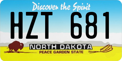 ND license plate HZT681