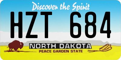 ND license plate HZT684