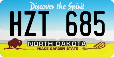 ND license plate HZT685