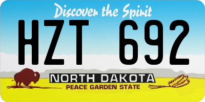ND license plate HZT692