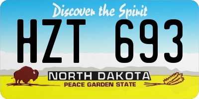 ND license plate HZT693