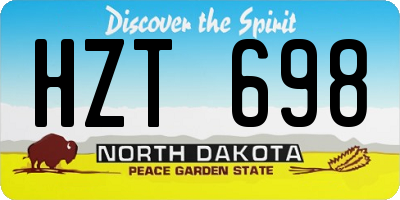ND license plate HZT698