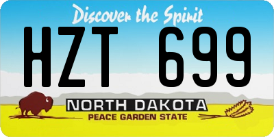 ND license plate HZT699