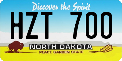 ND license plate HZT700
