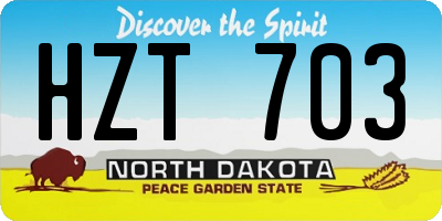 ND license plate HZT703
