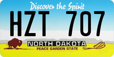 ND license plate HZT707