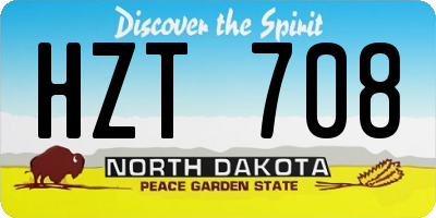 ND license plate HZT708