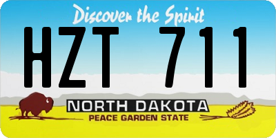 ND license plate HZT711