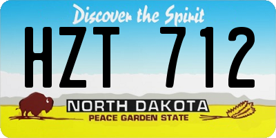 ND license plate HZT712