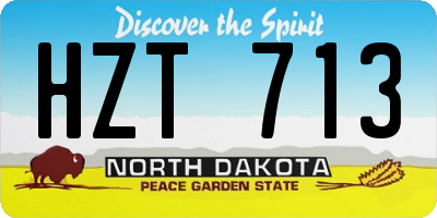 ND license plate HZT713