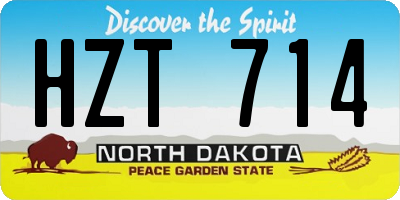 ND license plate HZT714