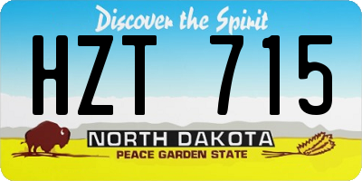 ND license plate HZT715